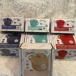 (7) Fiestaware .35qt CAST IRON MINI CASSEROLE *NIB*